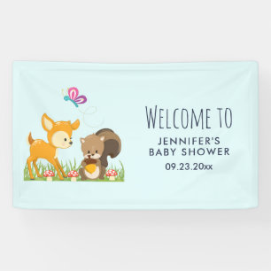 Banderoles Belle forêt Animaux Baby shower de dessin animé