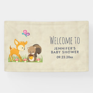 Banderoles Belle forêt Animaux Baby shower de dessin animé