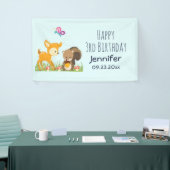 Banderoles Belle Forêt Animaux Caricature Whimsical Anniversa (Salon professionnel)