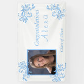 Banderoles Belle Graduation Parties scintillant Bleue Vignes  (Vertical)