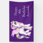 Banderoles Belle licorne avec Rainbow Mane Anniversaire (Vertical)