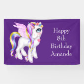Banderoles Belle licorne avec Rainbow Mane Anniversaire (Horizontal)