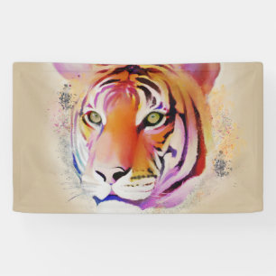 Banderoles Belle peinture couleur Tigre Aquarelle