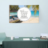 Banderoles Belle plage tropicale avec un Mariage en bateau (Salon professionnel)