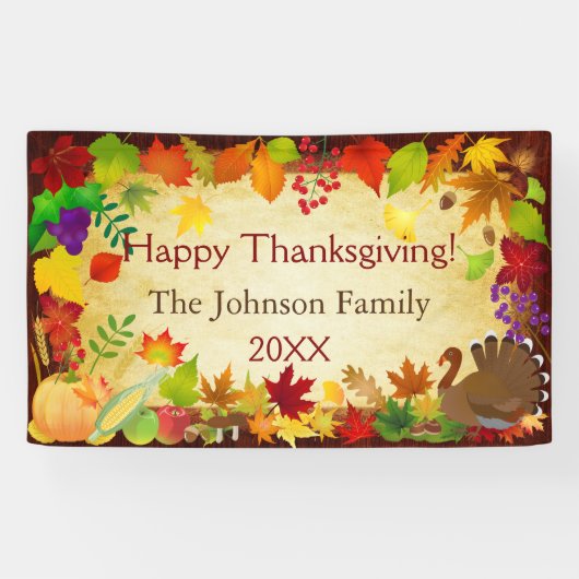 Banderoles Belle récolte de Thanksgiving (Horizontal)