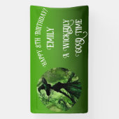 Banderoles Belle Sorcière Peinte N'Importe Quel Âge Anniversa (Verticale)