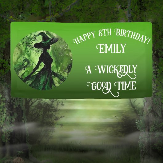 Banderoles Belle Sorcière Peinte N'Importe Quel Âge Anniversa