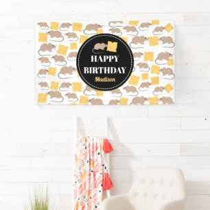 Banderoles Belle Souris Rodent Manger Fromage Anniversaire