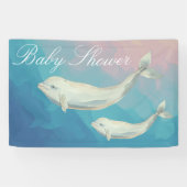 Banderoles Beluga Whale Maman et Baby shower de veau (Horizontal)