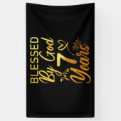 Banderoles Béni par Dieu pendant 70 ans 70e anniversaire Foi (Vertical)