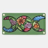 Banderoles "Béni Soit" Triple Lune Fleur (Horizontal)