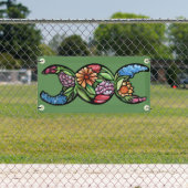 Banderoles "Béni Soit" Triple Lune Fleur (Insitu)