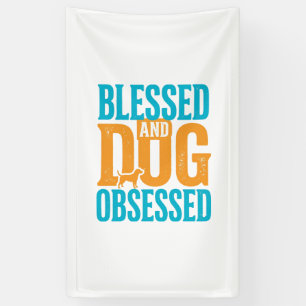 Banderoles Bénie et obsédée de chien Design vintage pour amou