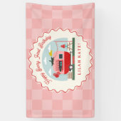 Banderoles Berry First Birday Party Camper fraise (Vertical)