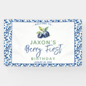 Banderoles Berry First Blueberry 1er Anniversaire (Horizontal)