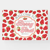 Banderoles Berry First Strawberry Bienvenue Bandeau d'anniver (Horizontal)