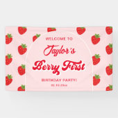 Banderoles Berry fraise 1er anniversaire Accueil (Horizontal)
