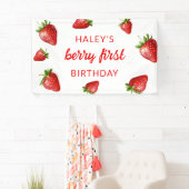 Banderoles Berry fraise mûre rouge Premier 1er bébé Anniversa (En situation)