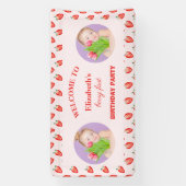 Banderoles Berry fraise photo premier anniversaire (Verticale)