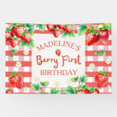 Banderoles Berry Premier anniversaire - fraise 1er B (Horizontal)