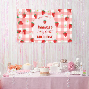 Banderoles Berry Premier Anniversaire fraise Premier 1er Bien