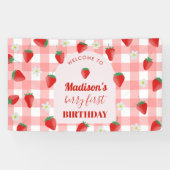 Banderoles Berry Premier Anniversaire fraise Premier 1er Bien (Horizontal)