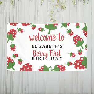 Banderoles Berry Premier anniversaire mignonne fraise fille r