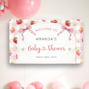 Banderoles Berry Sweet Strawberry Baby shower de bienvenue