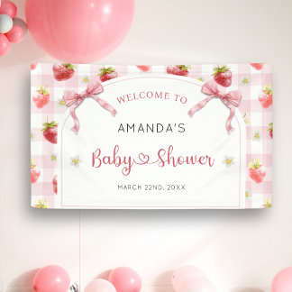 Banderoles Berry Sweet Strawberry Baby shower de bienvenue