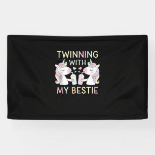 Banderoles Bestie Twin Soeur Unicorn Correspondante Anniversa