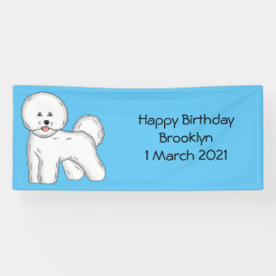 Banderoles Bichon frise dog dessin animé