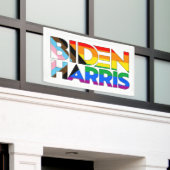 Banderoles Biden Harris LGBTQ+ Progrès Fierté (Bâtiment extérieur)