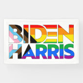 Banderoles Biden Harris LGBTQ+ Progrès Fierté (Horizontal)