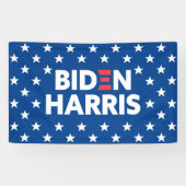 Banderoles Biden / Harris White Stars Motif Blue (Horizontal)