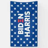 Banderoles Biden / Harris White Stars Motif Blue (Vertical)