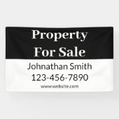 Banderoles Biens À Vendre Noir Blanc Affaires Immobilier (Horizontal)