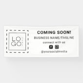 Banderoles Bientôt les médias sociaux et le logo d'entreprise (Horizontal)