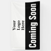 Banderoles Bientôt Noir et Blanc votre logo ici (Vertical)