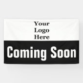 Banderoles Bientôt Noir et Blanc votre logo ici (Horizontal)