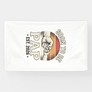 Banderoles Bientôt Papa 2026 Vintage Bébé Poing Design_