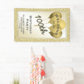 Banderoles Bienvenue 100e Cool Numéro Motif - Gold/White (En situation)