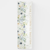 Banderoles Bienvenue 60e anniversaire Nom de fête Feuilles fl (Vertical)