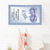 Banderoles Bienvenue 65e Cool Numéro Motif - Bleu/Blanc (En situation)