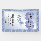 Banderoles Bienvenue 65e Cool Numéro Motif - Bleu/Blanc (Horizontal)