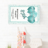 Banderoles Bienvenue 85e anniversaire Numéro Patten Turquoise (En situation)