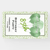 Banderoles Bienvenue 85e anniversaire Numéro Patten Vert/Blan (Horizontal)