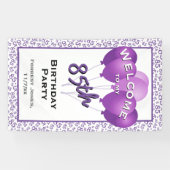 Banderoles Bienvenue 85e anniversaire Numéro Patten violet/bl (Horizontal)