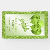 Banderoles Bienvenue 90e anniversaire Numéro Motif - Vert/Bla (Horizontal)