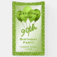 Bienvenue 90e anniversaire Numéro Motif - Vert/Bla