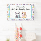 Banderoles Bienvenue À Kawaii Panda & Tiger Bubble Tea Party (En situation)